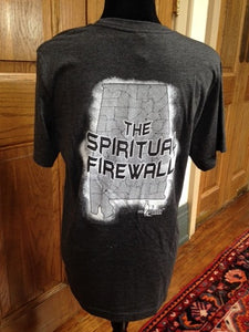 Back of T-shirt with a map of Alabama.  "The Spiritual Firewall".